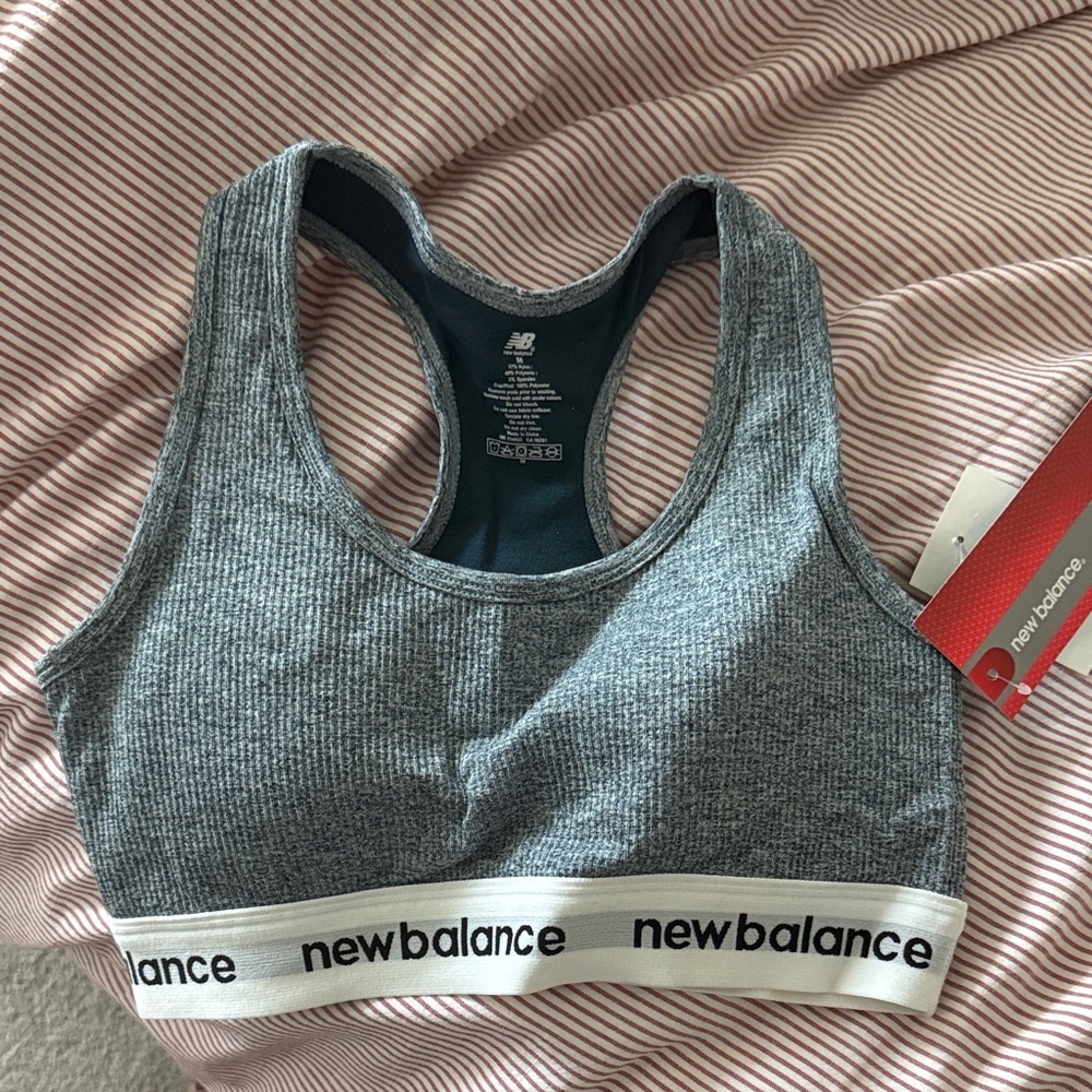 New Balance Heathered Gray Sports Bra